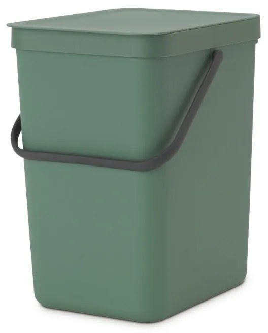 Cos de gunoi colectare selectiva Brabantia Sort&Go 1003236, 25 L, Maner, Montabil pe perete, Verde inchis