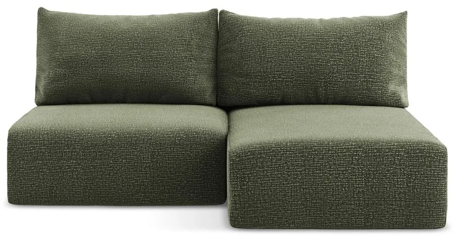 Colțar verde extensibil/cu spațiu de depozitare (cu colț pe partea dreaptă) Kalena – Makamii