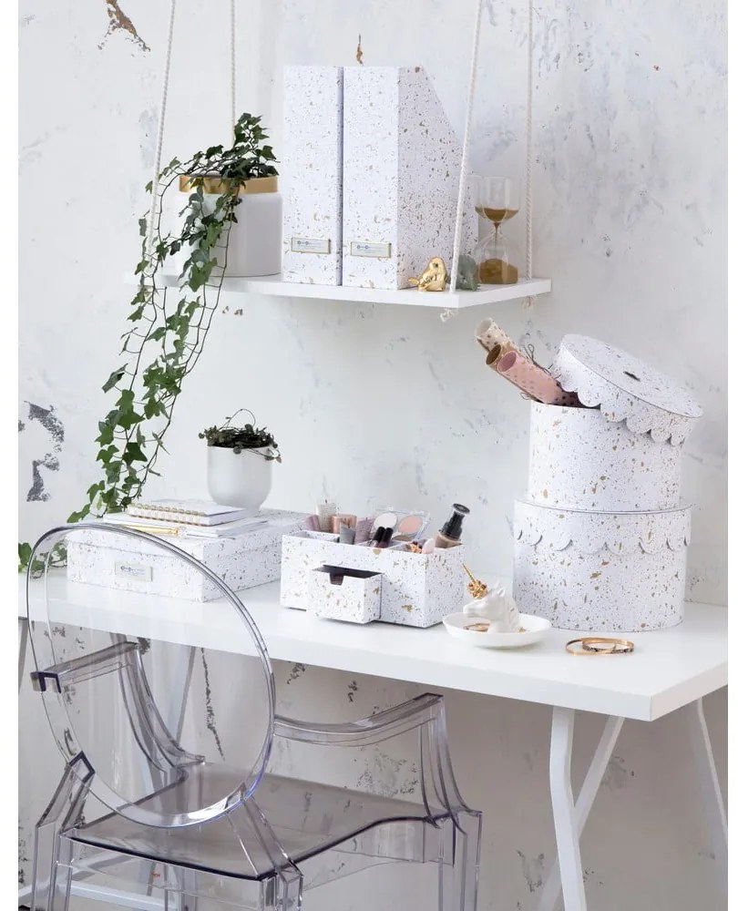 Organizator pentru documente Bigso Box of Sweden Estelle, alb-auriu