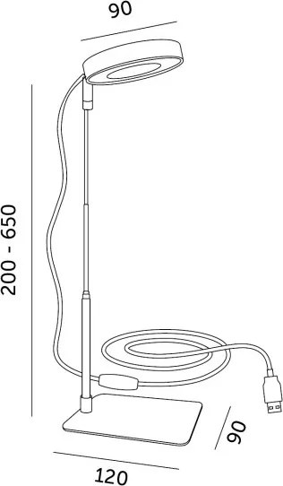 Lampa LED pentru cresterea plantelor VERDI V2 5W 1300K – Reglabila, dimabila, USB, alb