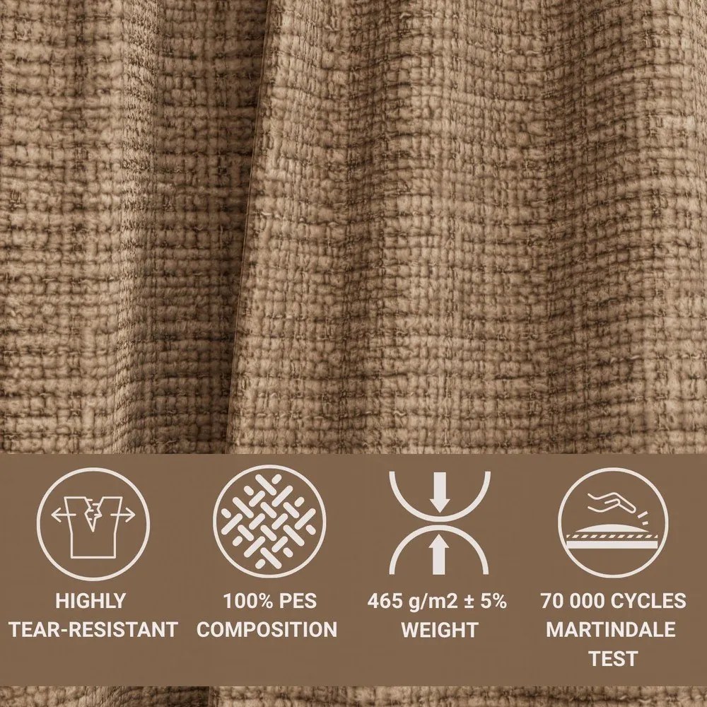 Colțar maro deschis extensibil/cu spațiu de depozitare cu tapițerie din chenille (cu colț pe partea stângă/cu șezlong) Maze – Maison de Rêve