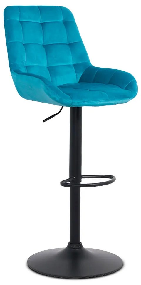 Scaun de bar reglabil din catifea ABS 145 turcoaz