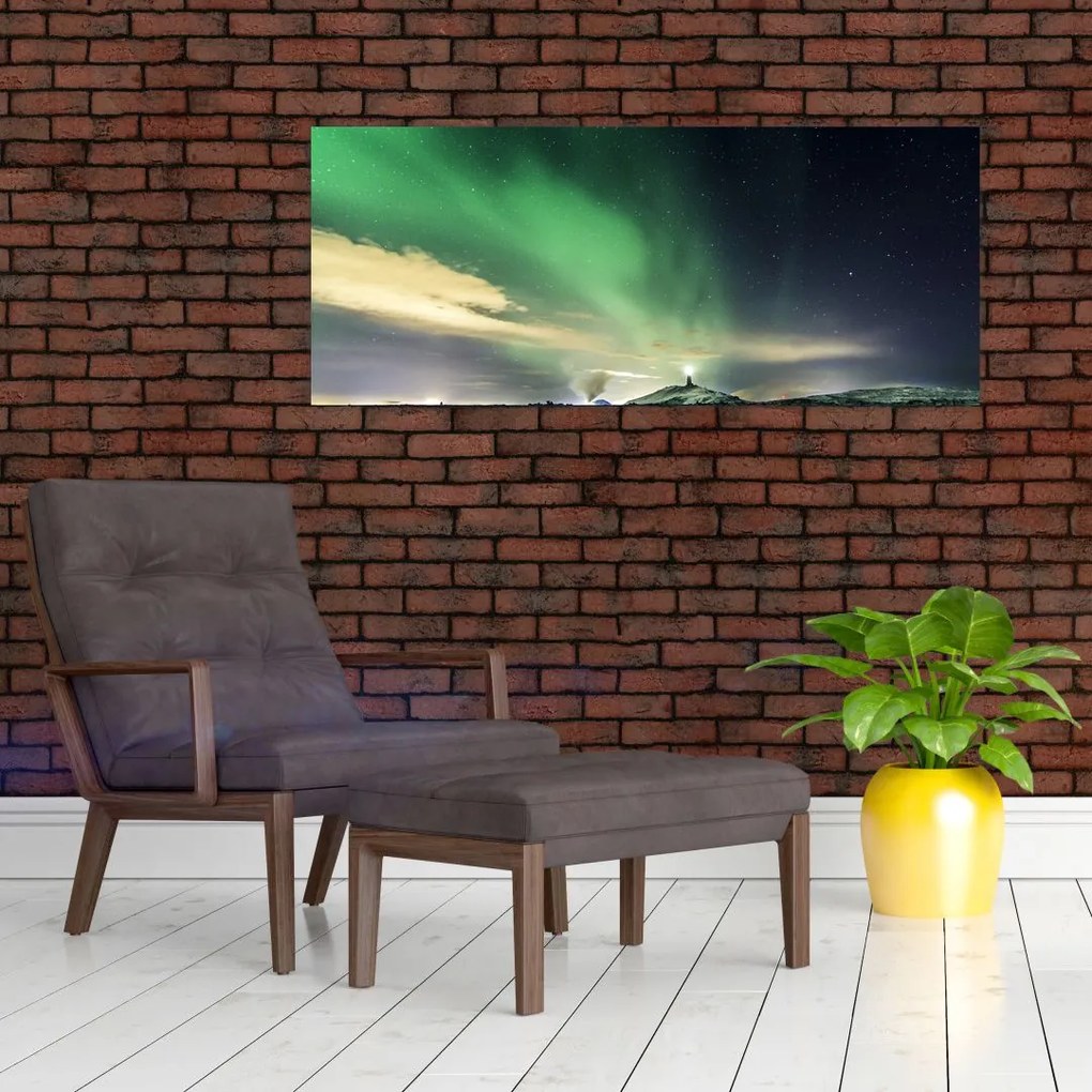 Tablou cu Aurora Borealis (120x50 cm)