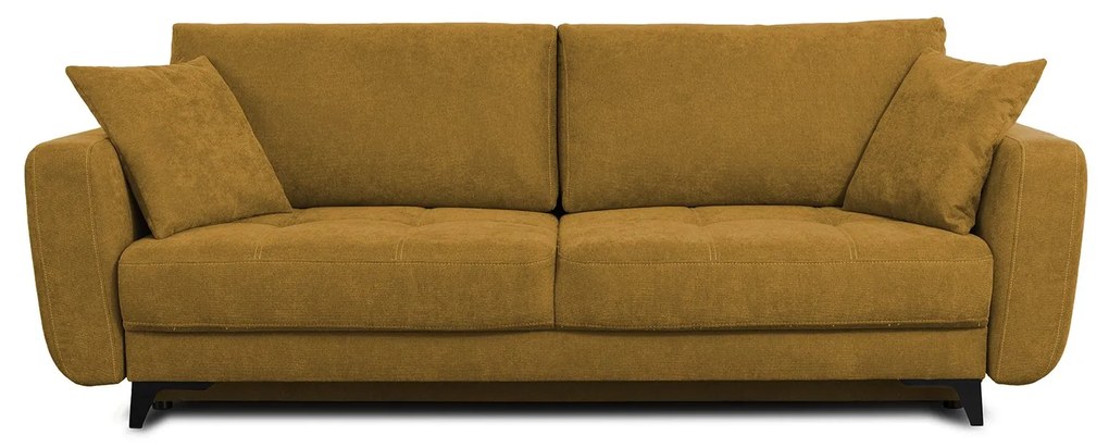 Canapea KARISA extensibila, 3 locuri, cu arcuri si lada depozitare, bronz, 246x111x93 cm