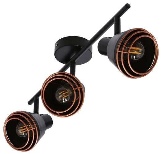 Spot NERIA 3xE14/40W/230V negru/cupru
