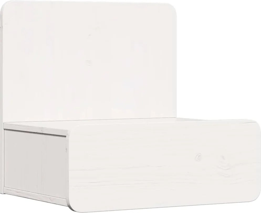 vidaXL Noptieră cu sertar Alb 44 x 32,5 x 40 cm Lemn masiv de pin