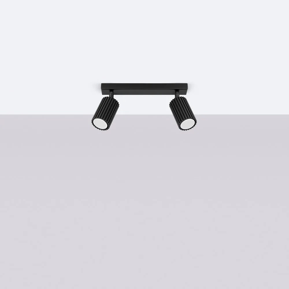 Spot negru 6,5x30 cm Gleam – Sollux