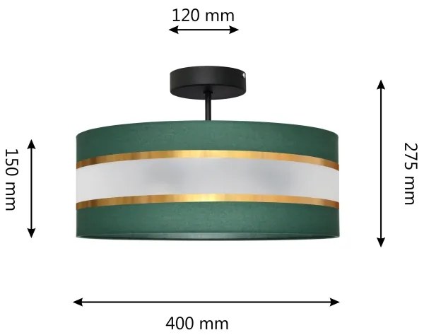 Lustră pe tijă HELEN 3xE27/15W/230V verde/auriu
