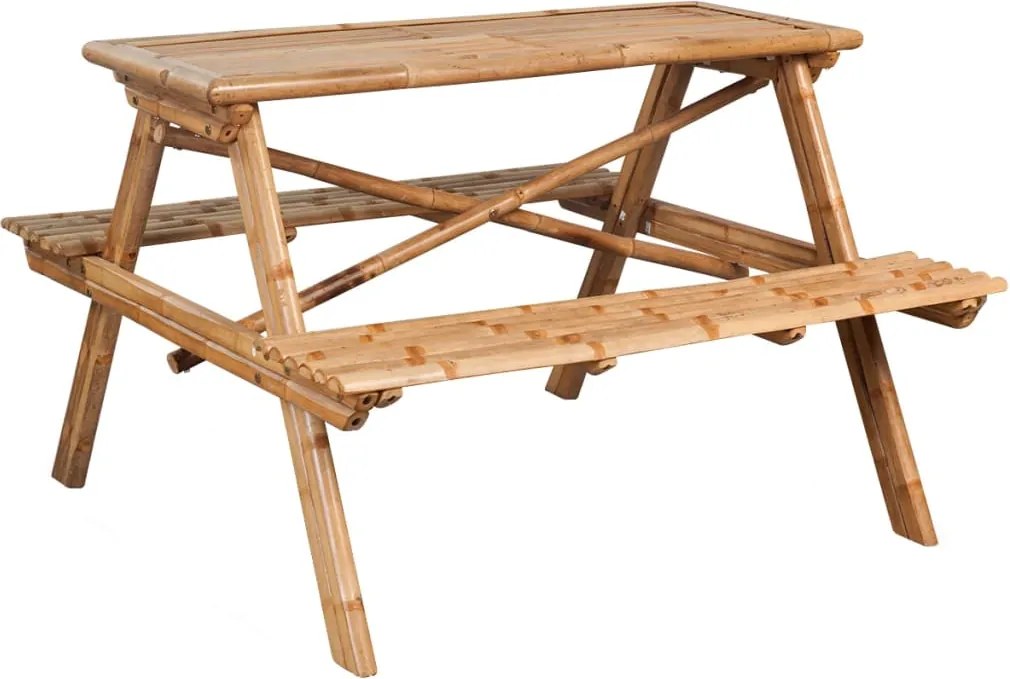 vidaXL Masă de picnic, 115x115x81 cm, bambus