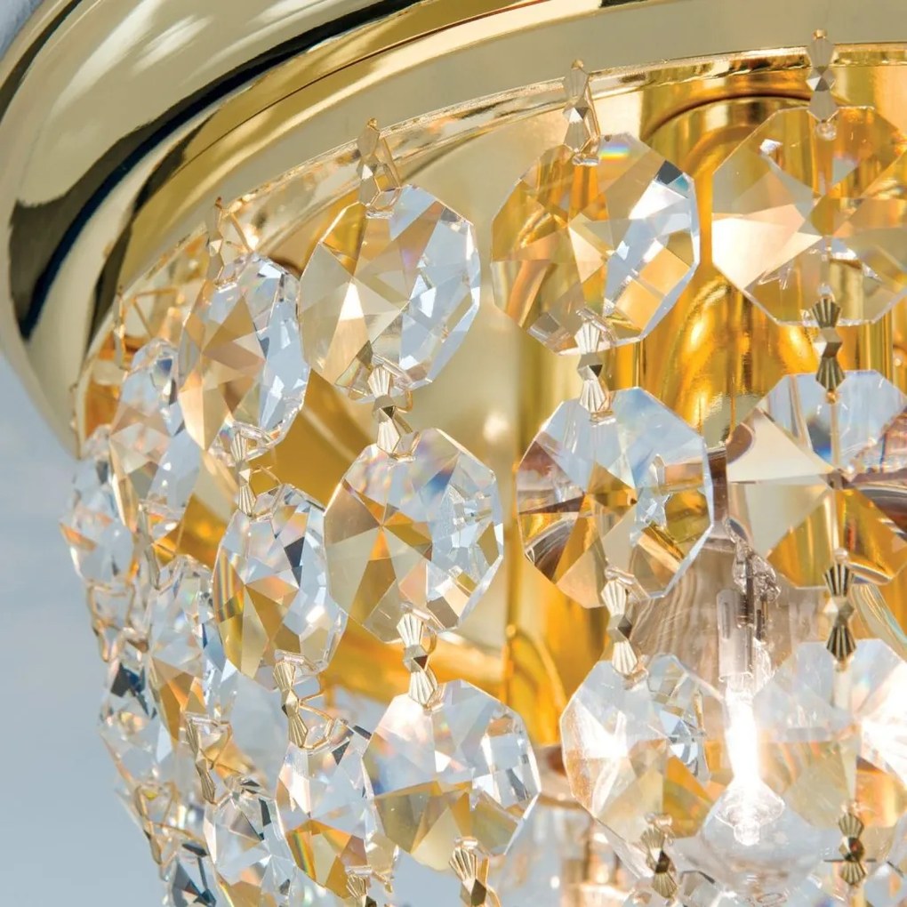 Plafoniera cristal Asfour design elegant lux PLAFOND D-35cm aurie