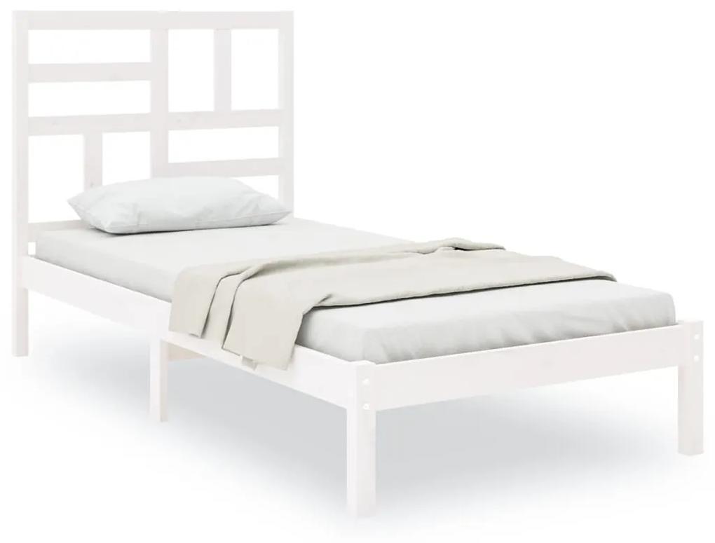 3105936 vidaXL Cadru de pat, alb, 90x200 cm, lemn masiv