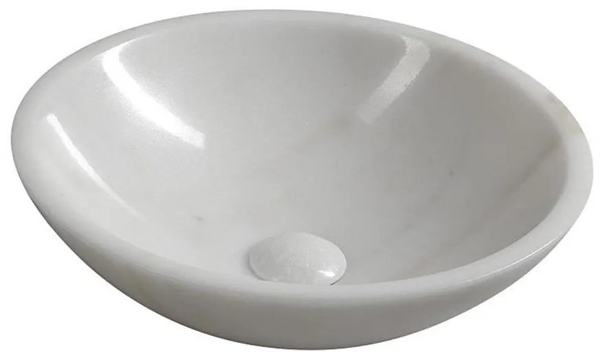 Sapho - Lavoar pe blat BLOK Ø 40 cm marmură/alb