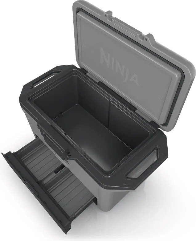 Lada frigorifica Ninja FrostVault FB151EUGY, 47 l, Pasiva, 80 doze, Pastreaza gheata pana la 6 zile, Compartiment uscat, Gri