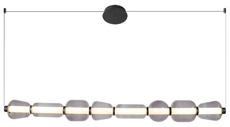 Lustra design modern LED DECO negru/ gri fumuriu