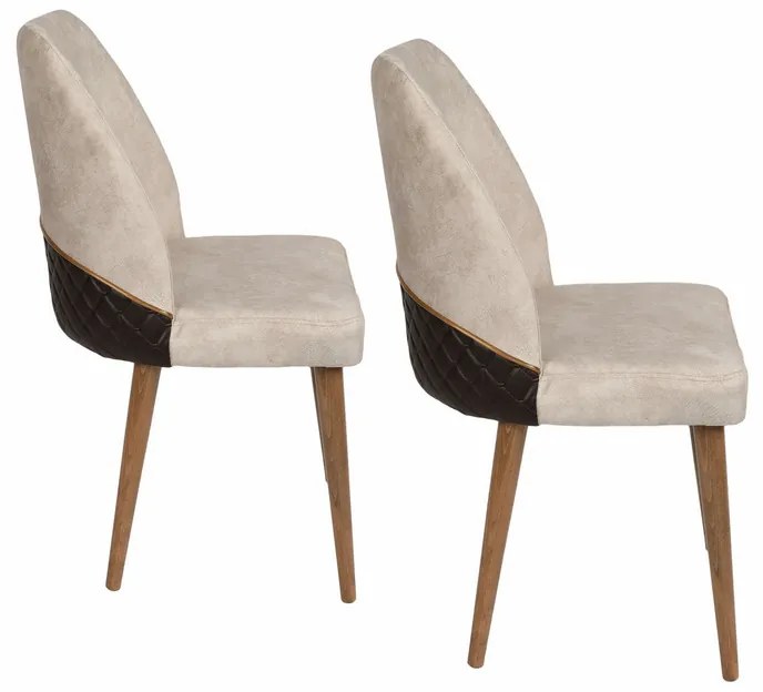 Set de scaune de sufragerie Nova Cream și Walnut,2 buc., 2 buc.