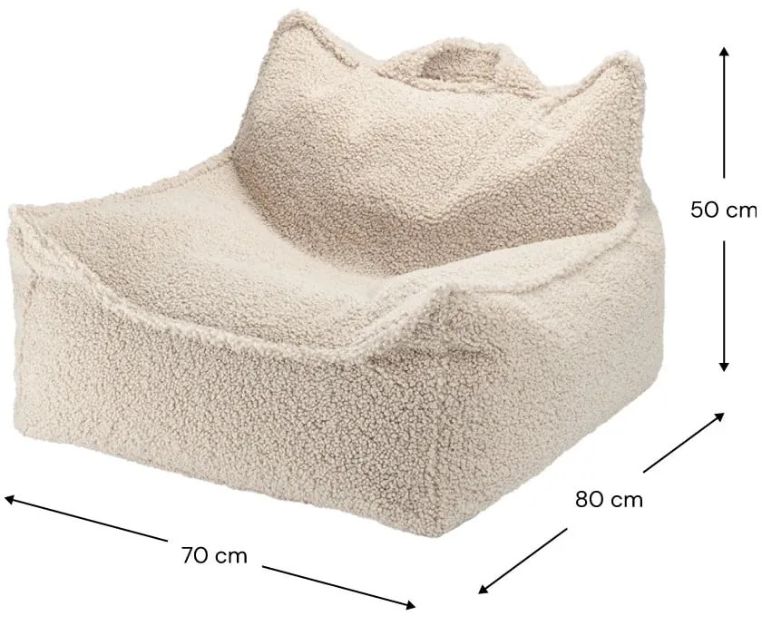 Fotoliu puf pentru copii maro deschis cu tapițerie din țesătură bouclé Chair – Wigiwama
