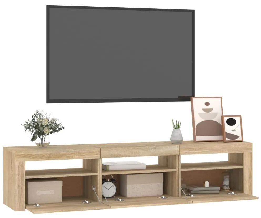 Comoda TV cu lumini LED, stejar sonoma, 180x35x40 cm 1, Stejar sonoma, 180 x 35 x 40 cm