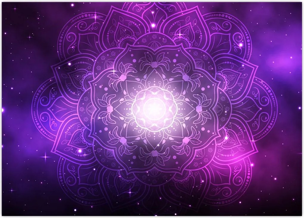 Tablou abstracției violete (70x50 cm)