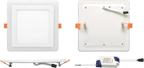 LED Lampă încastrată DUO LED/18W/230V + LED/6W