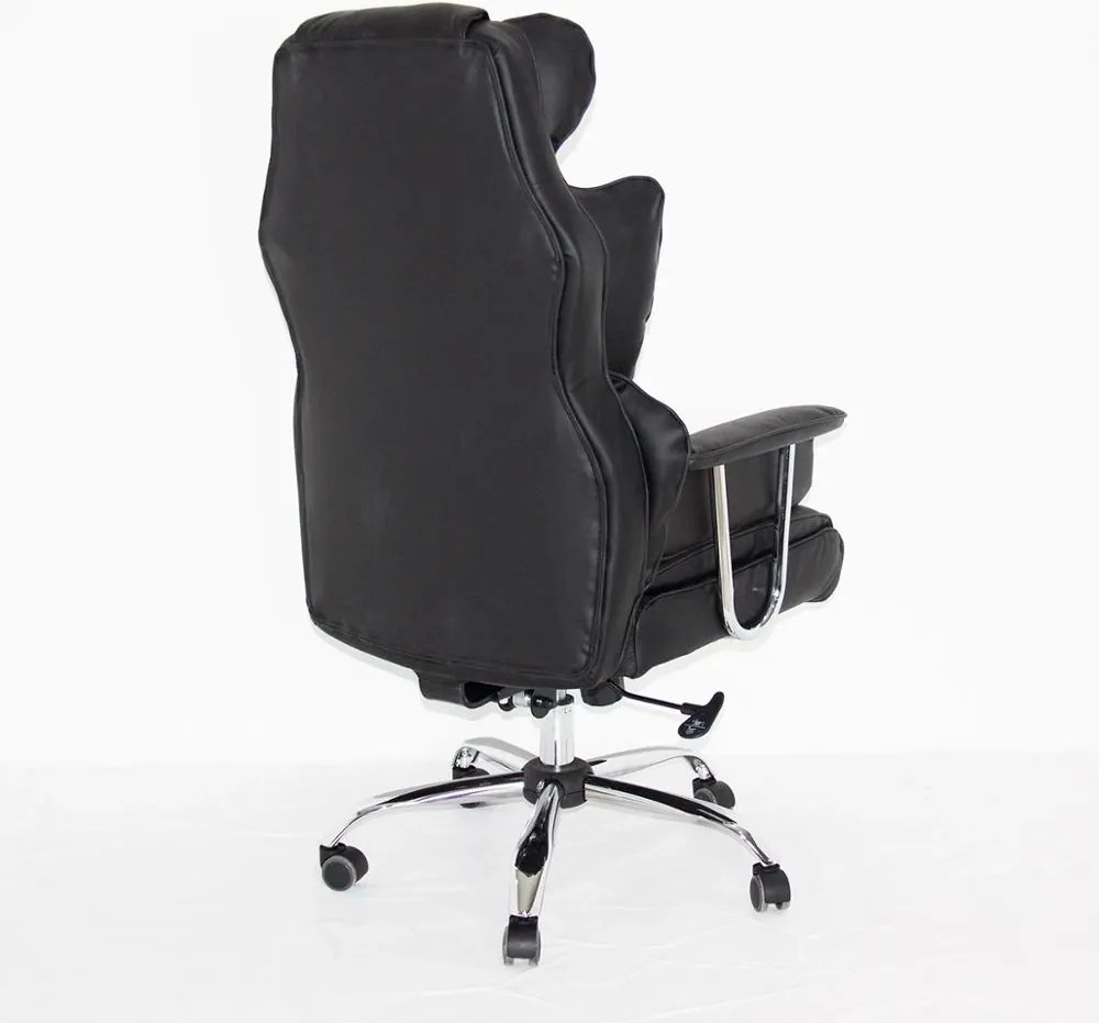 RESIGILAT- Scaun directorial cu spătar înalt și reglabil, piele ecologică, Negru