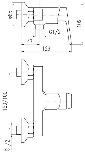 Baterie de duș RAV Slezák COLORADO CO181.5CMATZ - negru/auriu