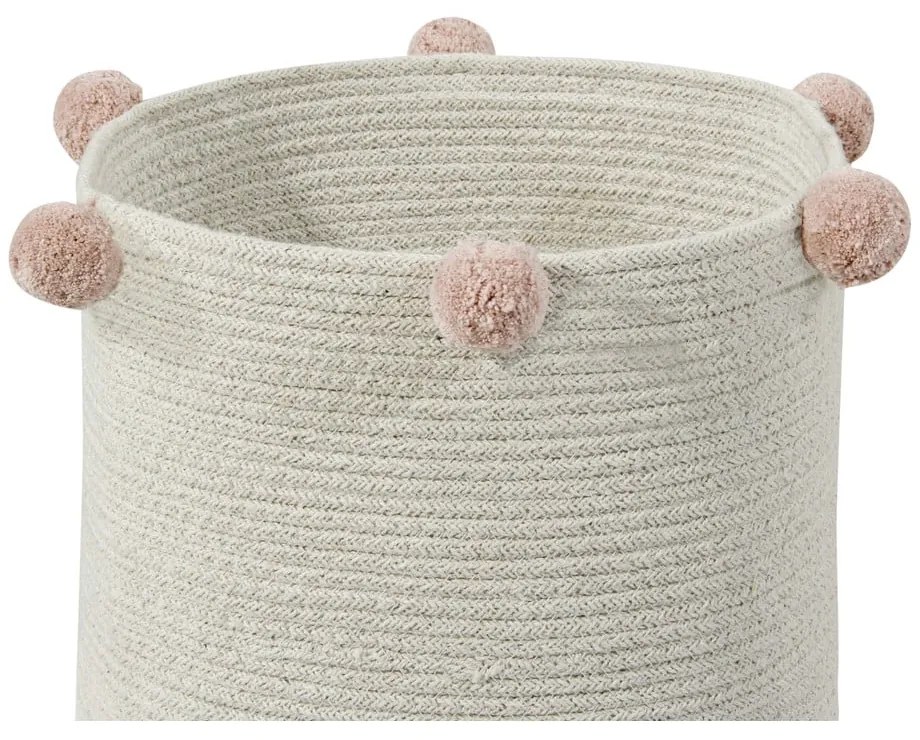 Coș de jucării pentru copii crem din material textil ø 30x30 cm Bubbly – Lorena Canals