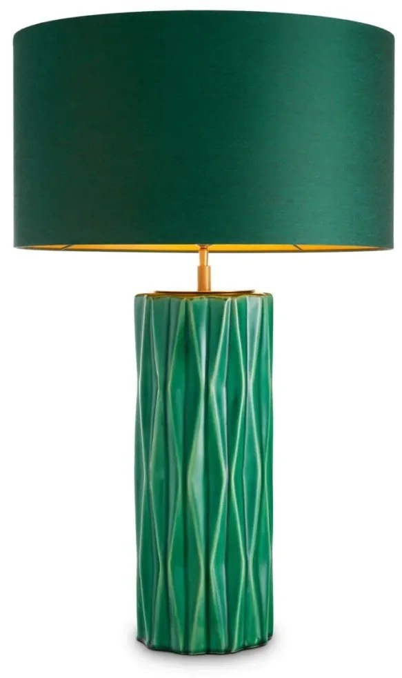 Veioza, Lampa de masa LUX, Ceramica, Verde, Amarello