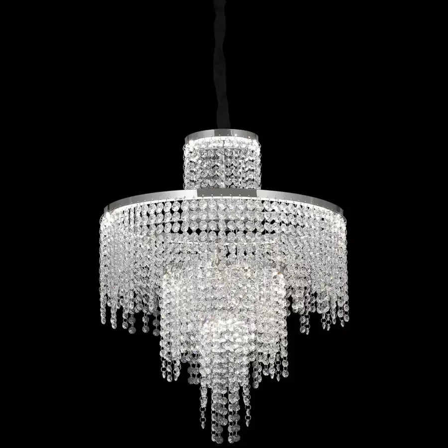 Candelabru LED Cristal cu Telecomanda, 59W Argintiu