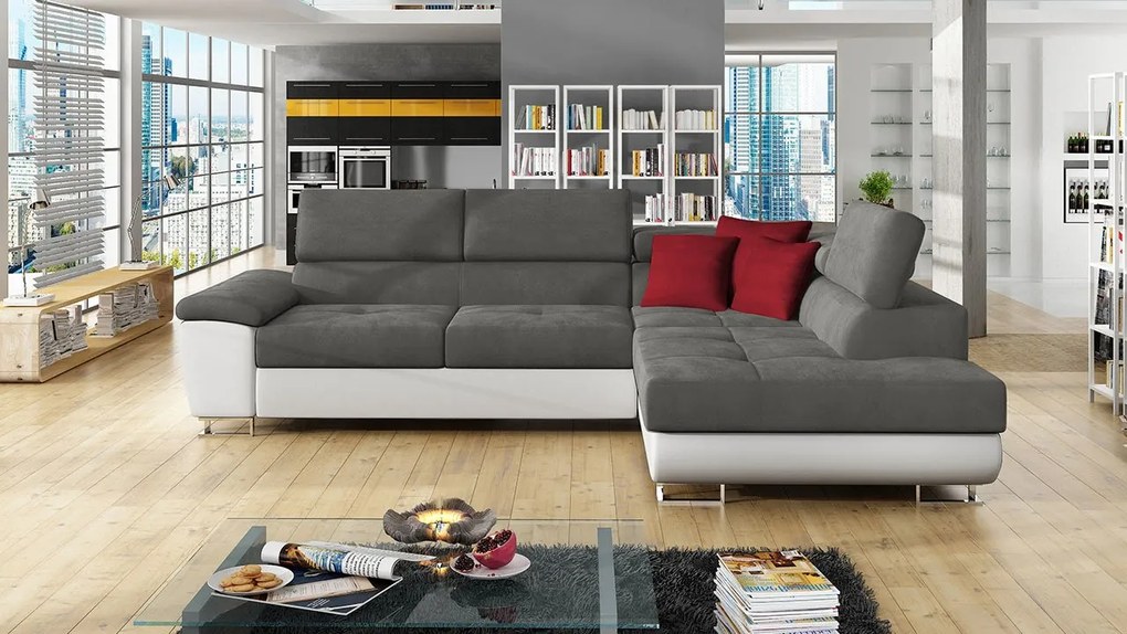Colțar Alphard (D) (piele ecologică Soft 017 + Uttario Velvet 2971 + Kronos 02). Promo -17%. 1060186