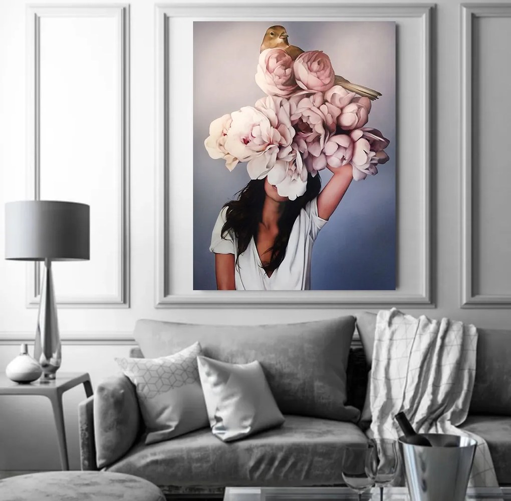 Tablou canvas Pink Peony 90x60 cm
