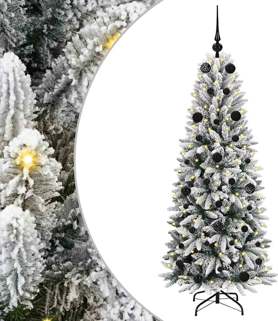 vidaXL Brad de Crăciun artificial cu 150 LED cu suport Alb 150 cm