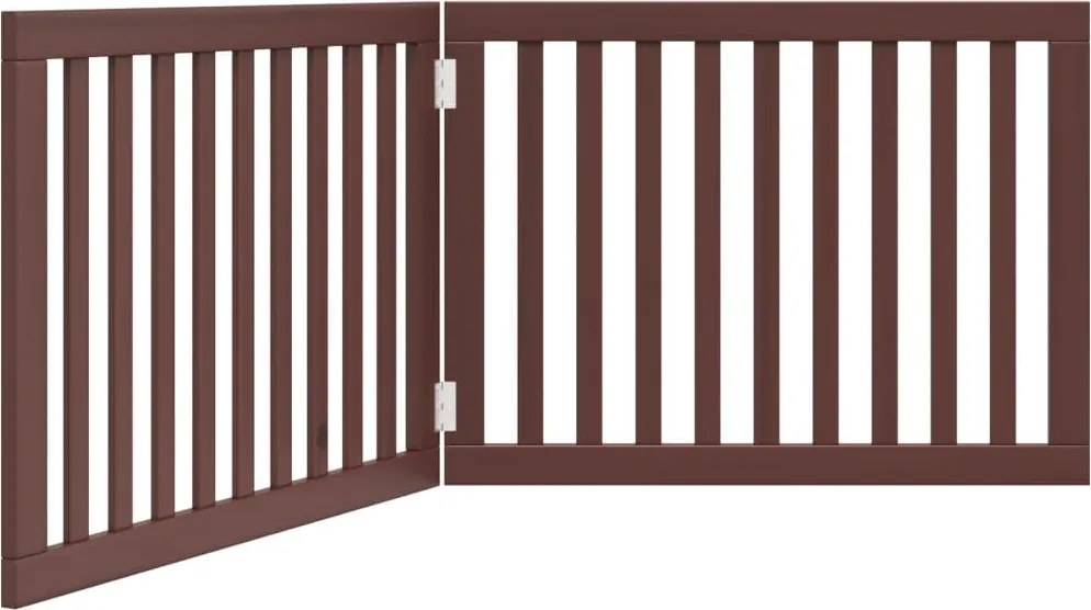 vidaXL Poartă pentru câini pliabilă 2 panouri maro, 160 cm, lemn plop