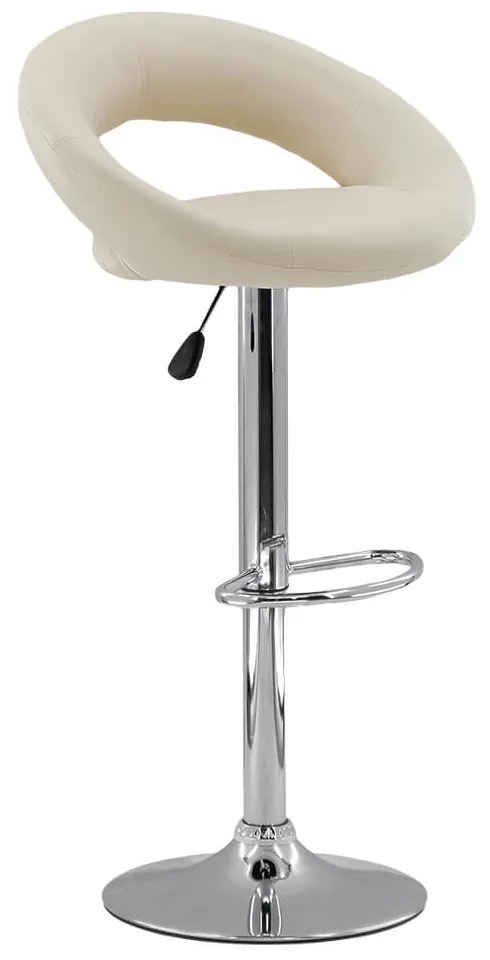 Scaun bar crem ABS 151 rotativ, din piele sintetică cu suport de picioare