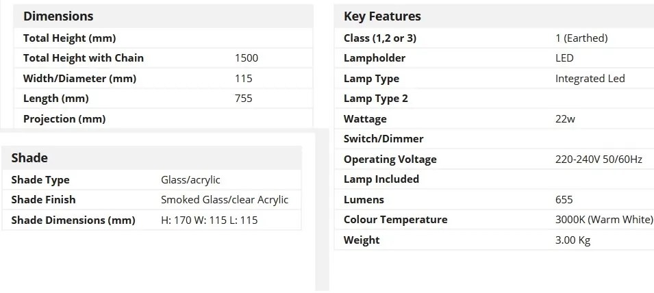Lustra LED moderna cu 4 pendule Cyclone 97292-4SM SRT