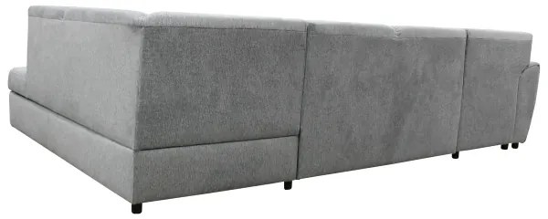 Colțar extensibil în formă de U SERPA, cu spațiu de depozitare, pe partea dreaptă, gri