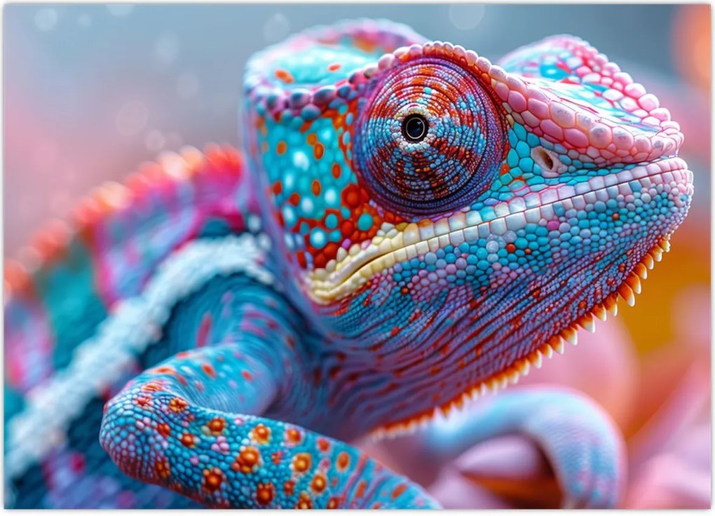 Tablou - Cameleon colorat (70x50 cm)