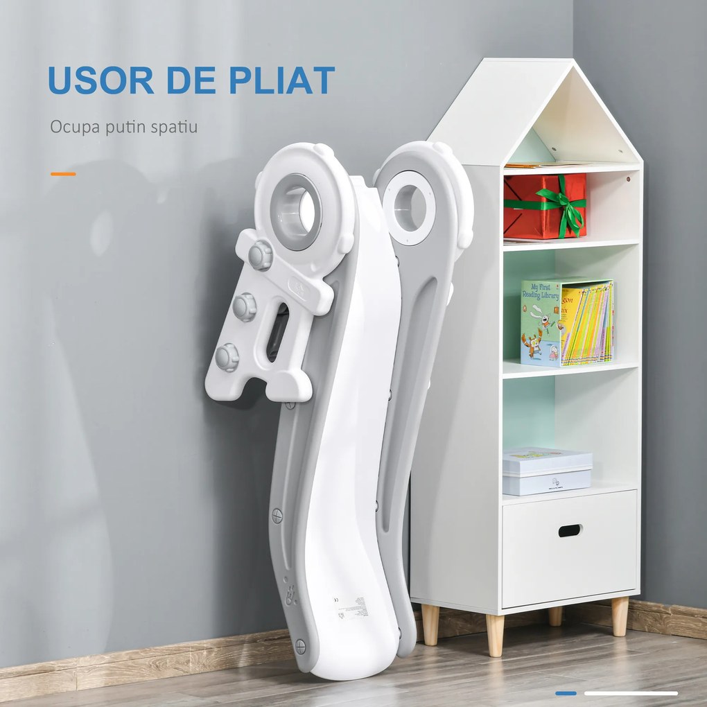 HomCom tobogan plastic copii 1-3 ani, 133x52x58cm, gri+alb | AOSOM RO