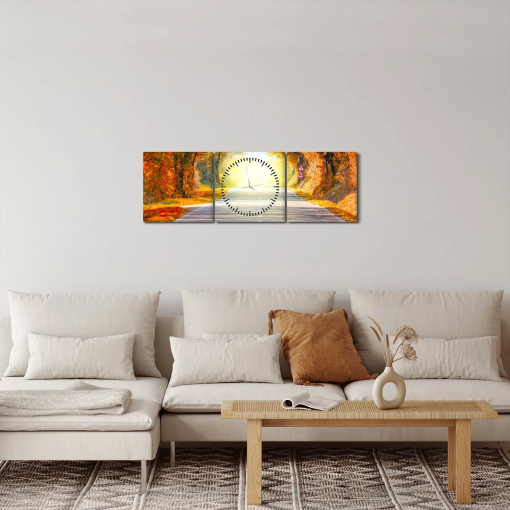 Tablou - Poarta din copaci (cu ceas) (90x30 cm)