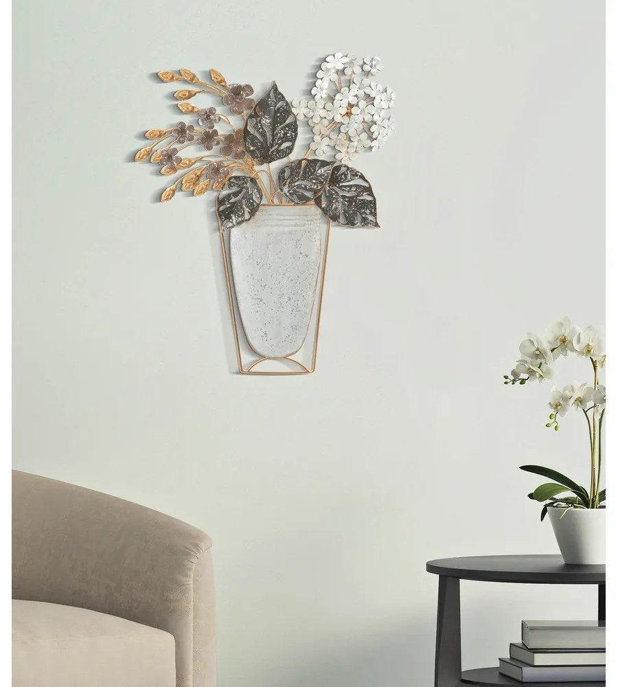 Decorațiune de perete din metal 45,5x53 cm Floral – Mauro Ferretti