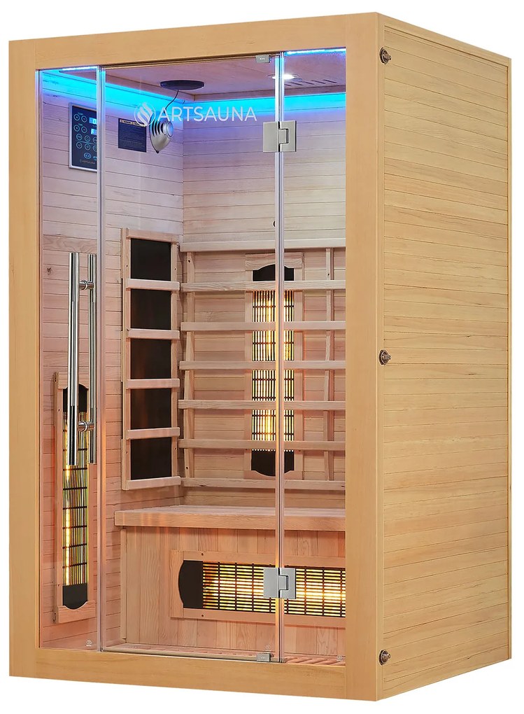 Infračervená sauna Kiruna130 s duálnou technológiou a drevom Hemlock