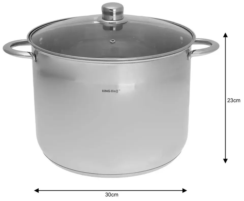 Set oale din inox cu capace 26/28/30 CM, 11.1 / 13.5 / 16.2 L Kinghoff KH4312