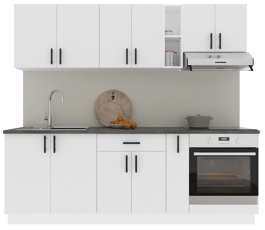 Set haaus V14, Alb, Blat Thermo 28 mm, L 220 cm