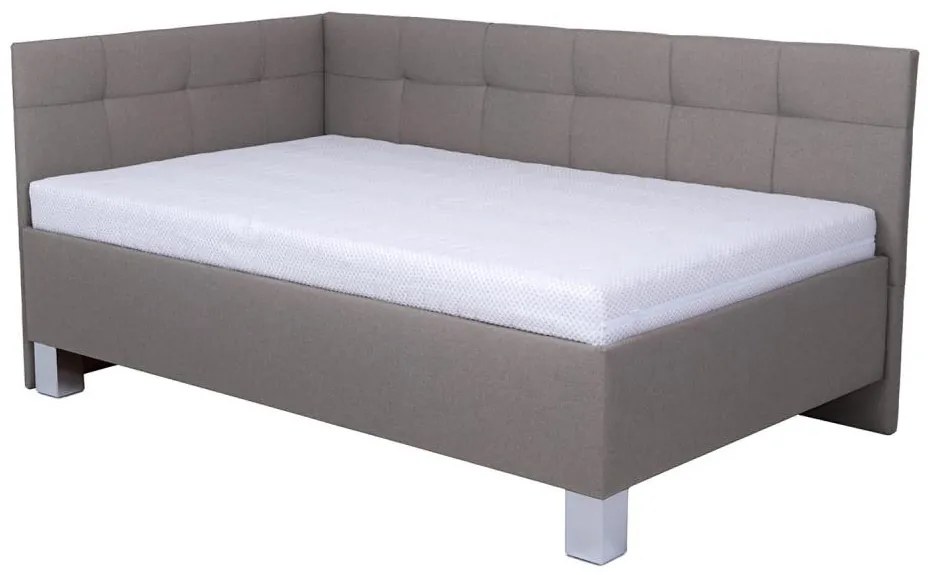 Pat tapițat cu saltea și spațiu de depozitare MARIA PETITE 120x200 cm taupe