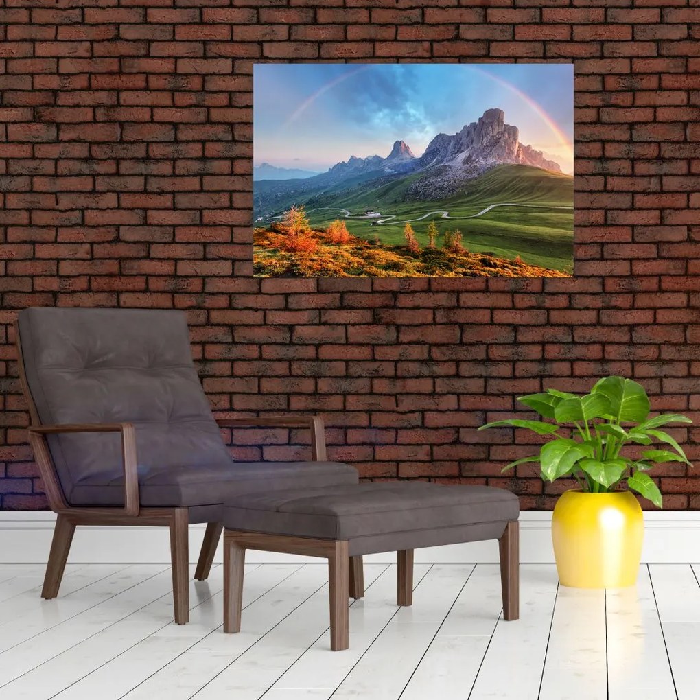 Tablou cu curcupeu deasupra stâncilor (90x60 cm)