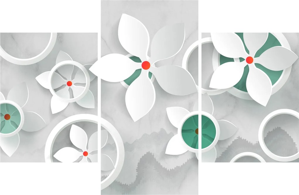 Tablou abstracției florale (90x60 cm)