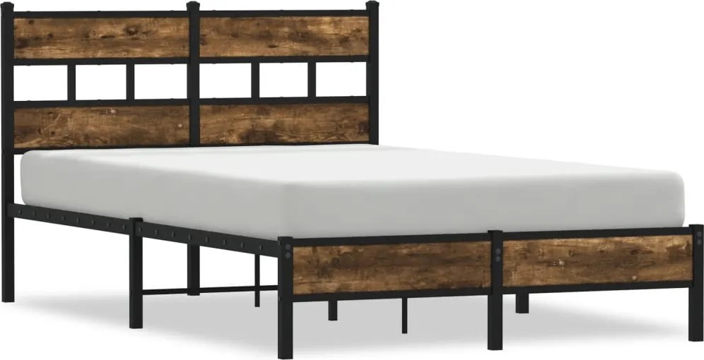 vidaXL Cadru de pat fără saltea, cu tăblie, stejar sonoma, 120x190 cm