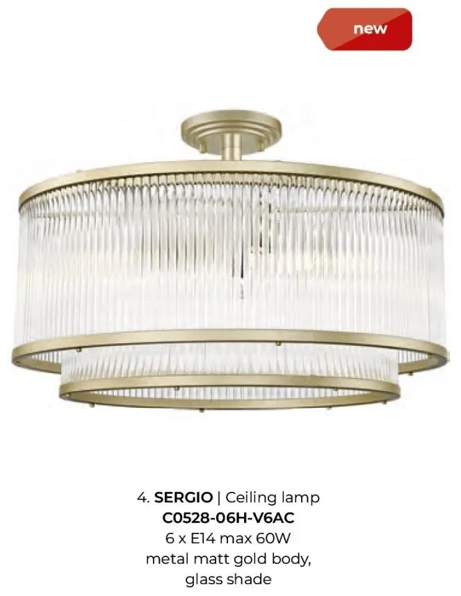 Lustra aplicata eleganta design modern SERGIO auriu
