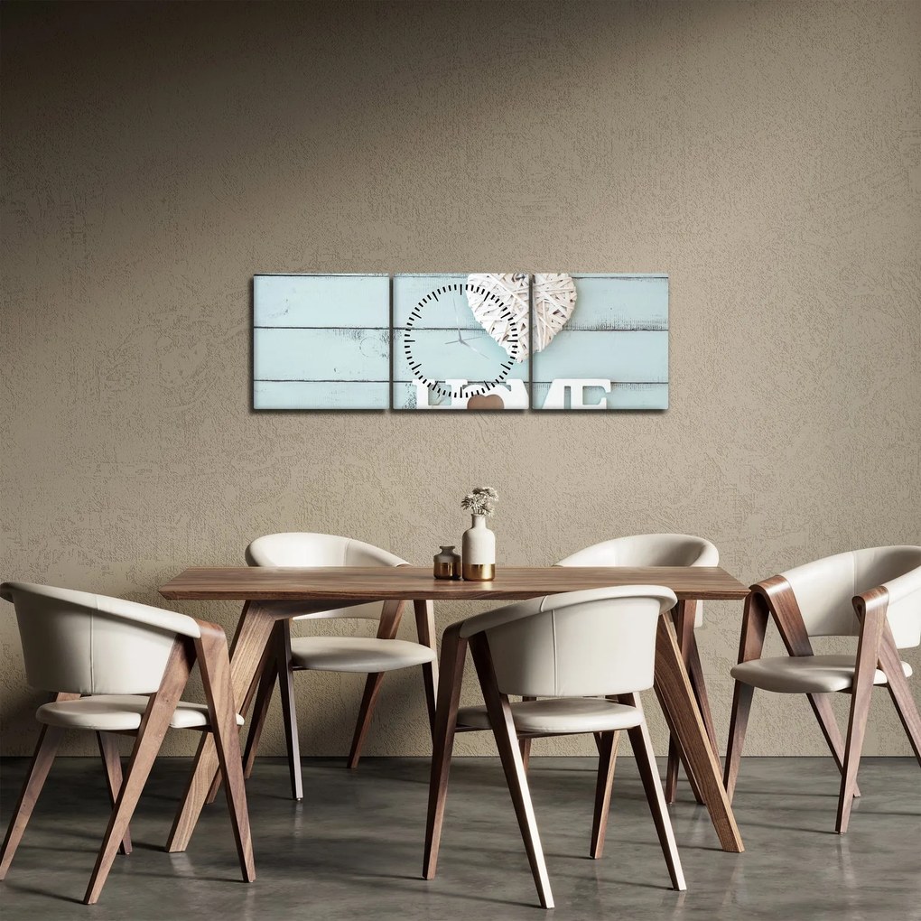 Tablou - I love home (cu ceas) (90x30 cm)