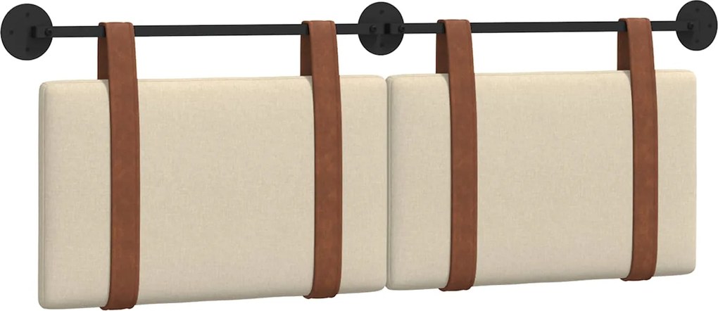 vidaXL Cap de pat suspendat Pe perete Crem 150 x 55 x 5 cm PU antic