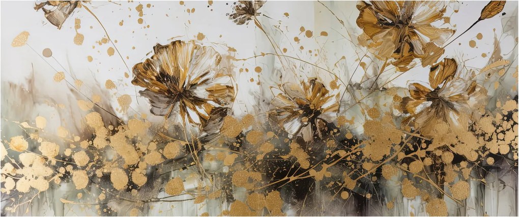 Tablou - pictură abstractă florală (120x50 cm)